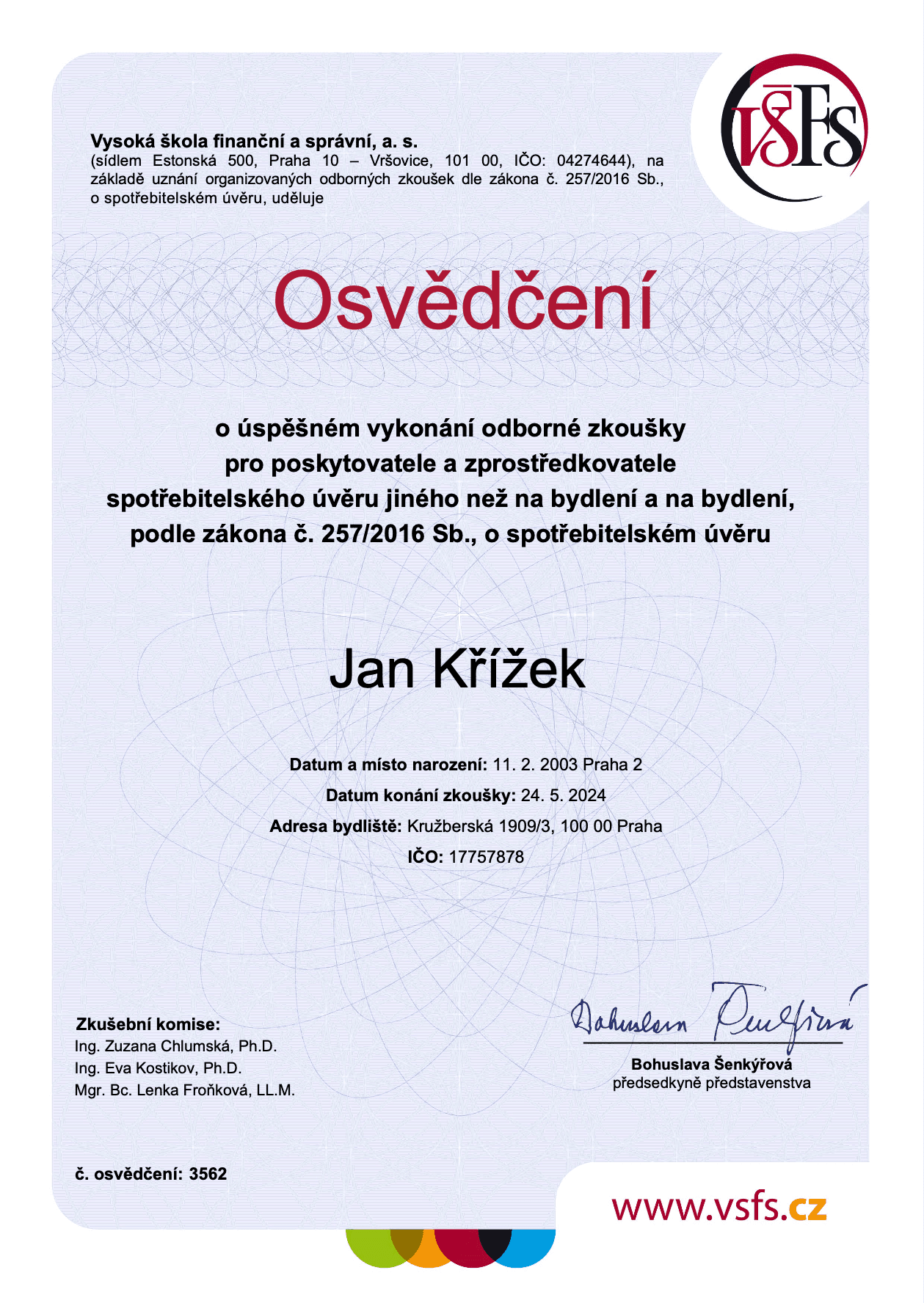Certifikát hypotečního poradce